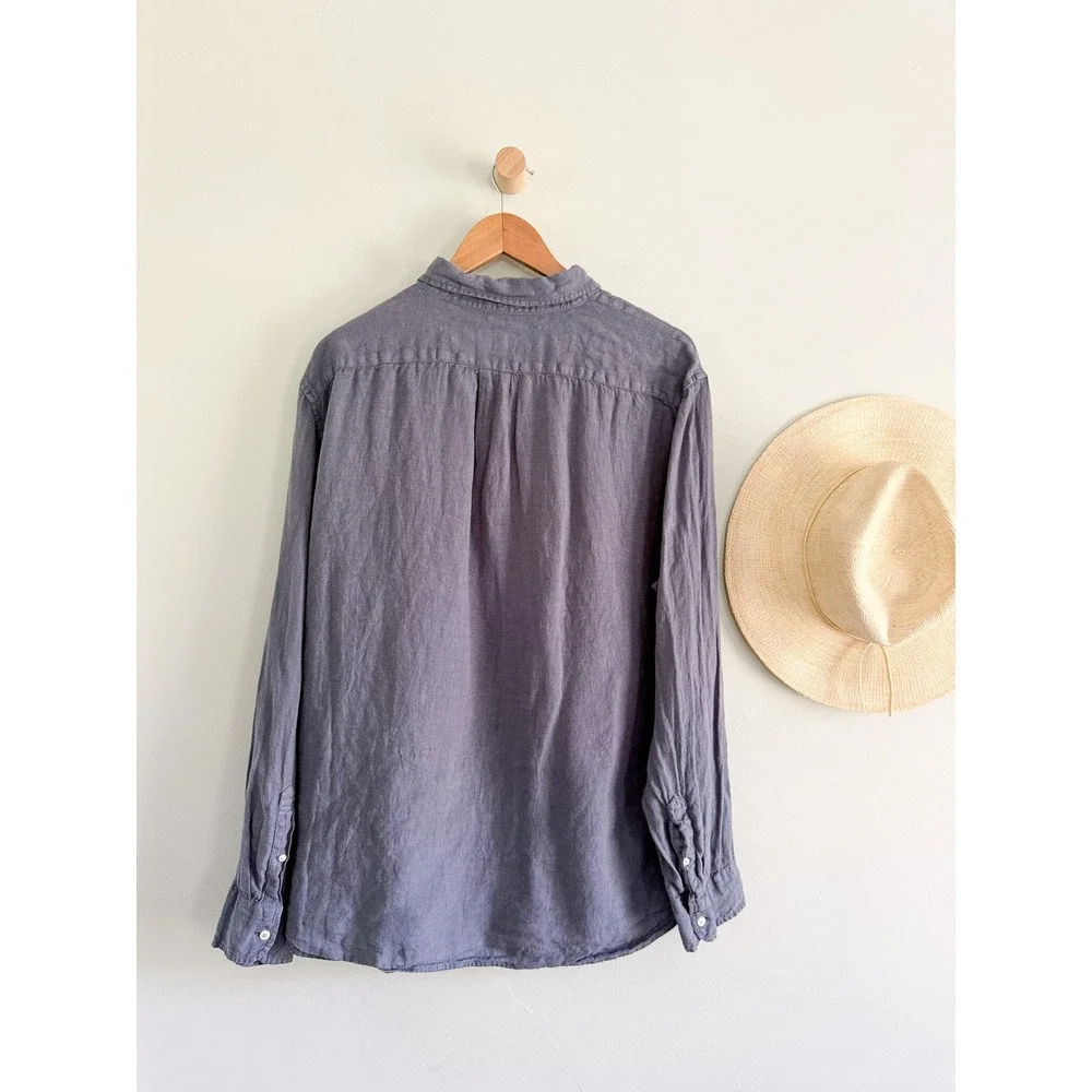 J.Crew | Baird McNutt Irish Linen Shirt in Faded Indigo Blue | Sz XL